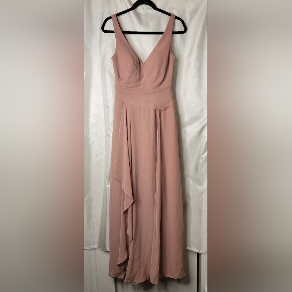 Azazie bridesmaid chiffon dress, dusty rose